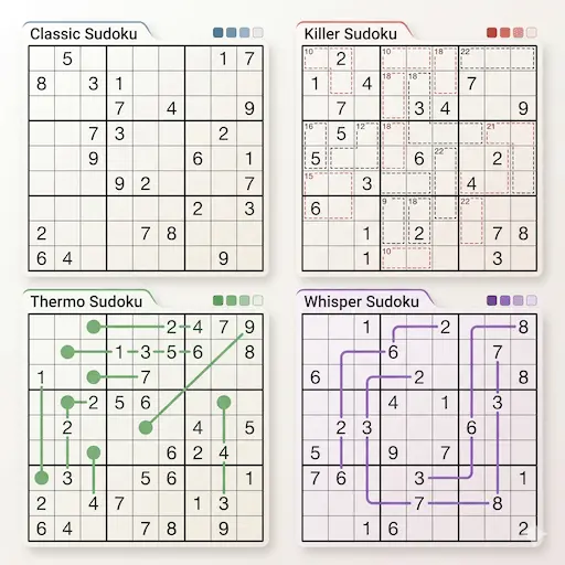 Types of Sudoku Explained: Complete Guide to All Popular Sudoku Variants